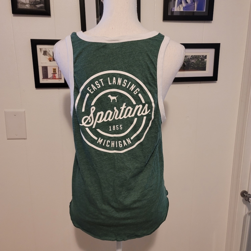 Victoria Secret Pink Collegiate Michigan Spartans tank top  size small
